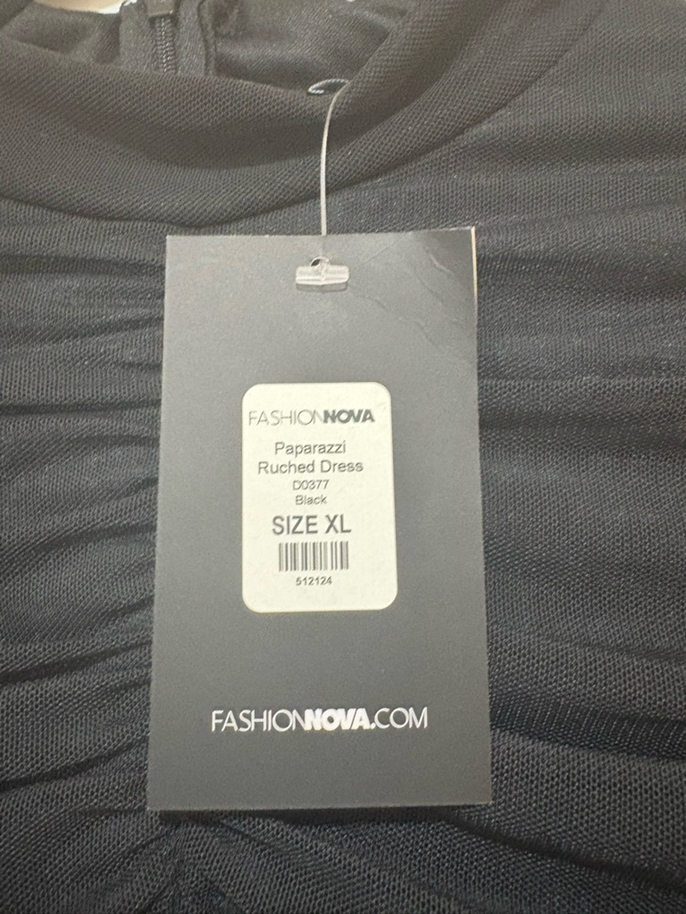 Fashion Nova Black Ruched Long Sleeve Midi Dress - Picture 2 of 5